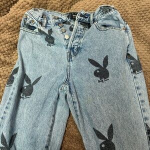 YMI Light Wash Jeans with Black Bunny Print